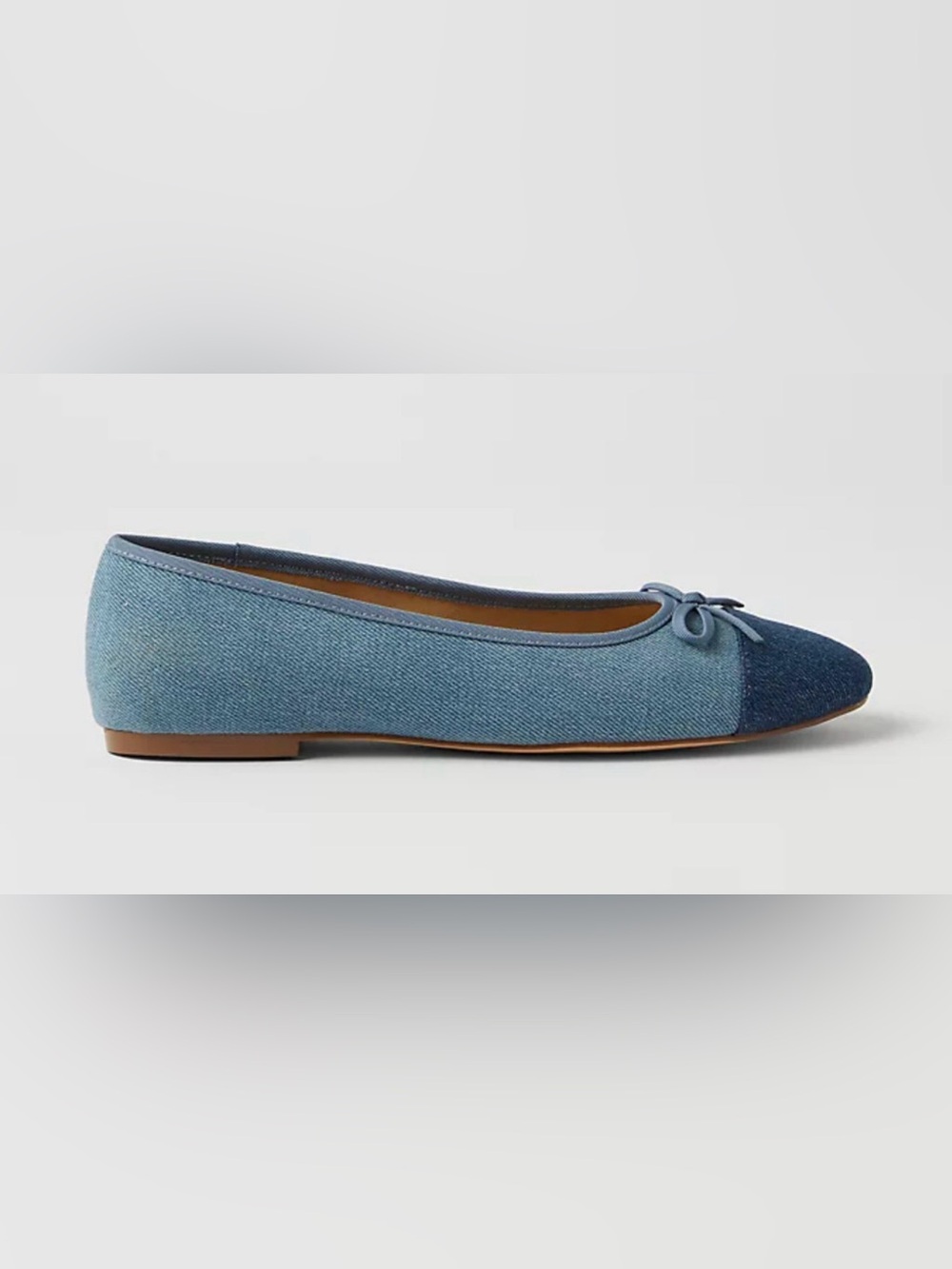 NEW ANN TAYLOR WEEKEND COLLECTION DENIM CAP TOE BALLET FLATS SHOES SZ 6